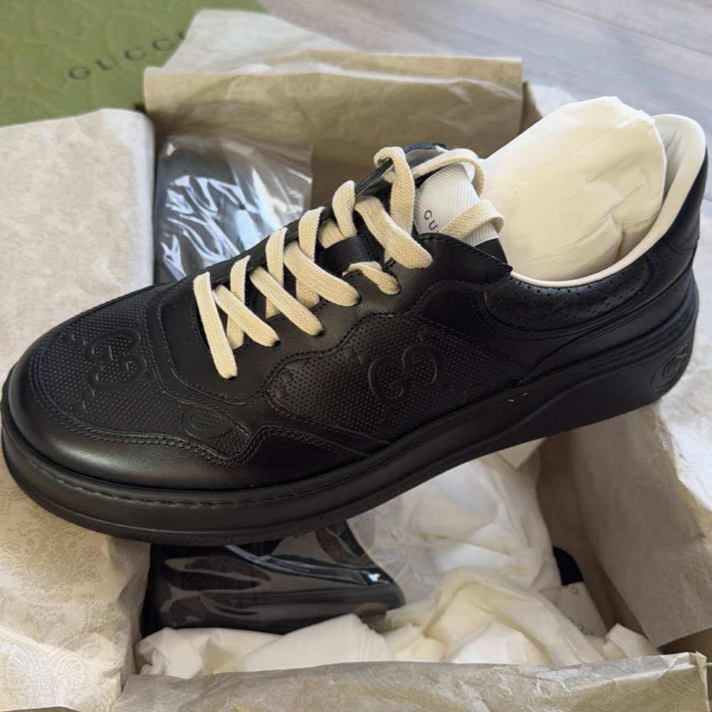 Gucci GG Embossed Sneaker Black NEW